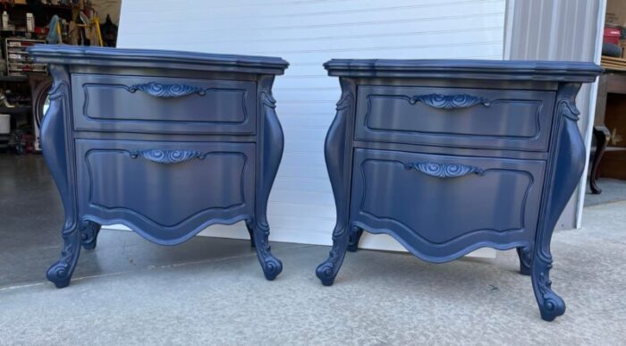 1960s pair of vintage french provincial nightstands 9210