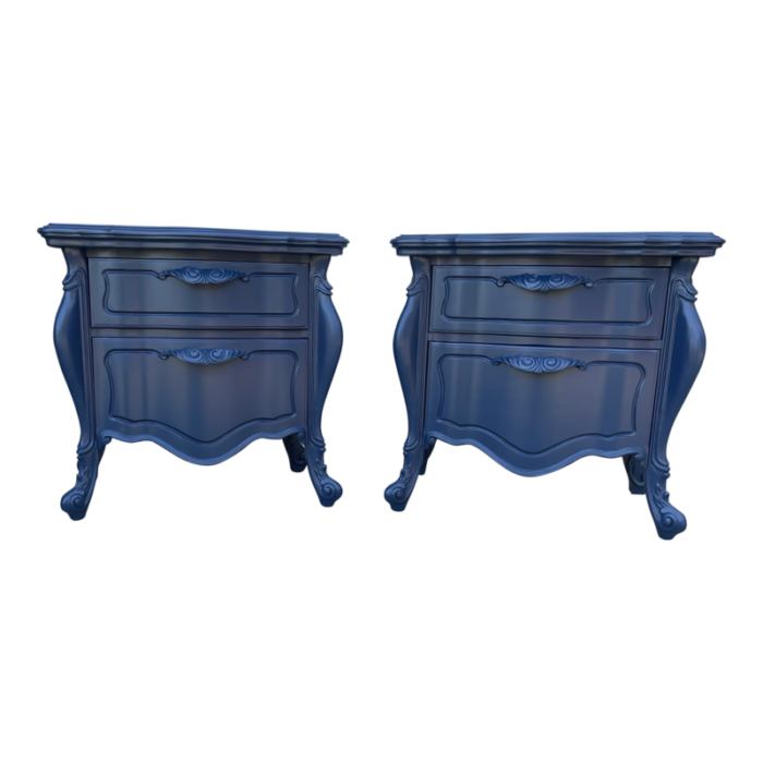 1960s pair of vintage french provincial nightstands 9348