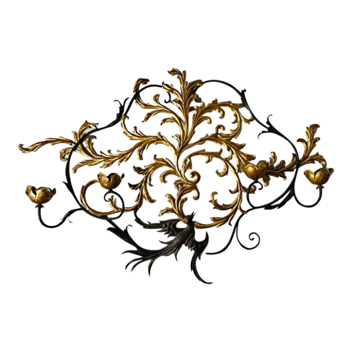 1960s palladio italian gilt metal wall sconce 3375