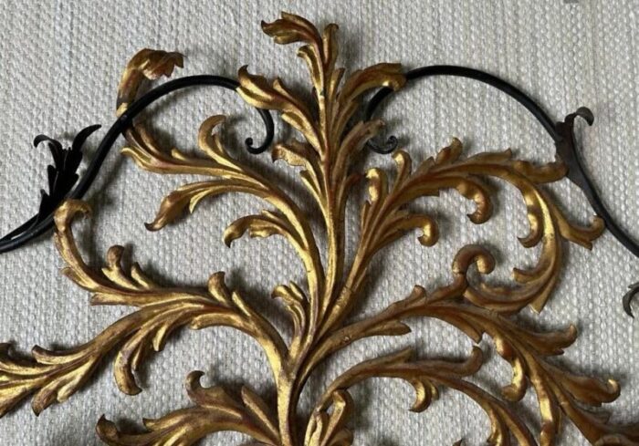 1960s palladio italian gilt metal wall sconce 7590