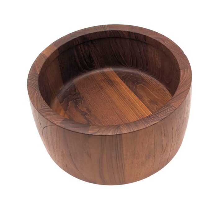 1960s richard nissen staved and lathed teak wood bowl 8108