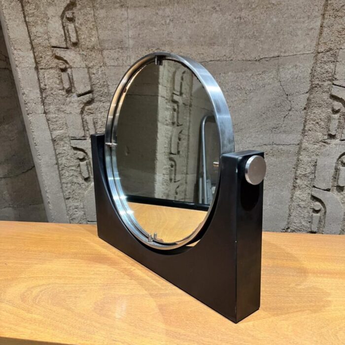 1970s angelo mangiarotti italian tabletop vanity mirror marble 8650