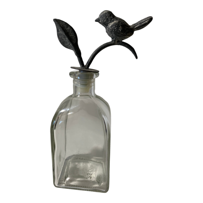 1970s bird finial glass jar 8571