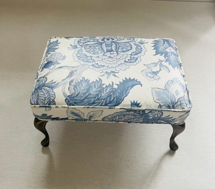 1970s boho chic floral footstool 7237