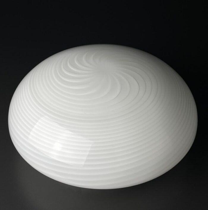 1970s classic swirl murano glass ceiling or wall lamp italy 8325