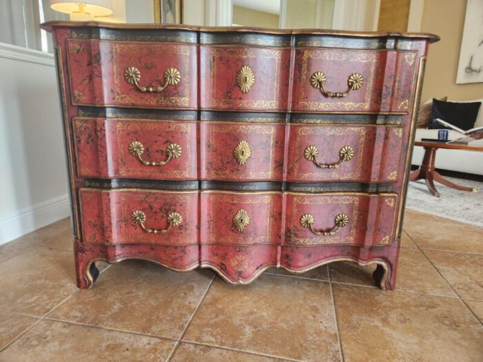 1970s vintage leather wrapped dresser 6521