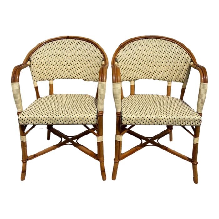 1970s vintage maison louis drucker matignon bistro chairs a pair 5714