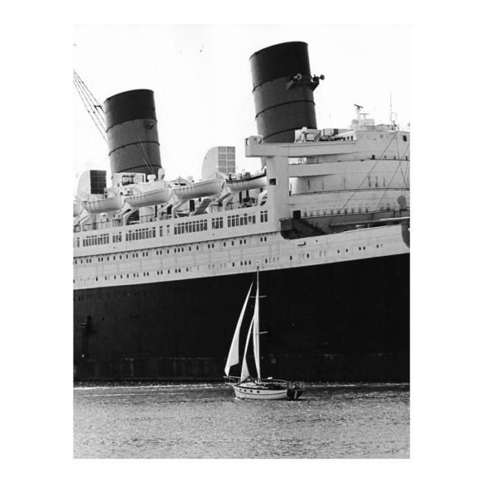 1971 queen mary and sailboat photograph by don ware 5221