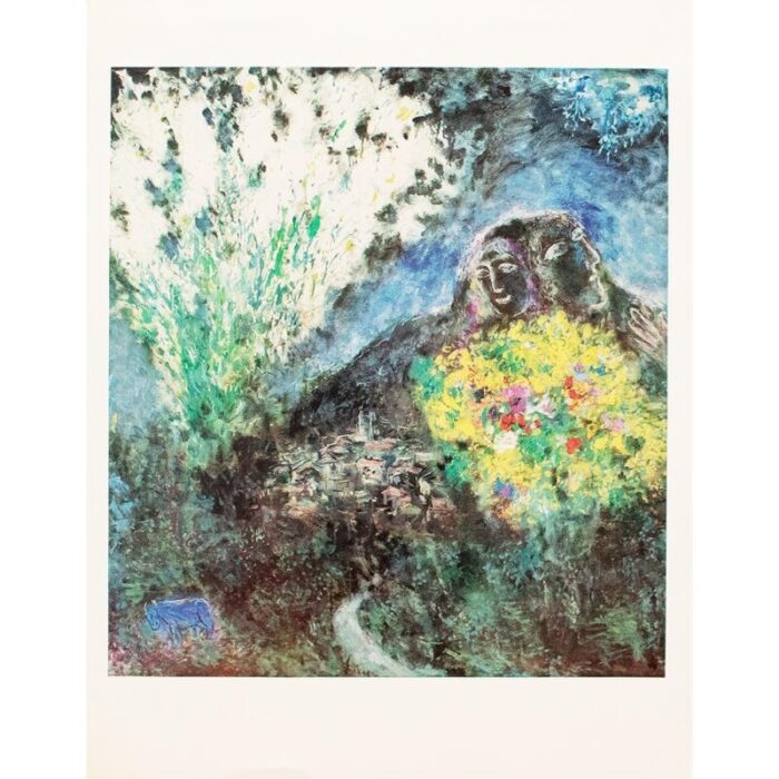 1972 after marc chagall la baou de saint jeannet full color parisian print 1329