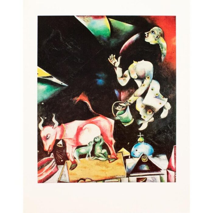 1972 after marc chagall to russia asses and others full color parisian print 3220