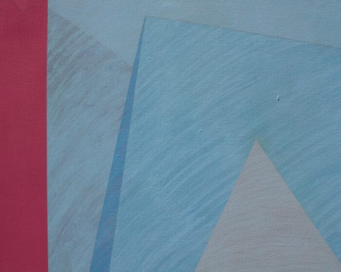 1979 gray triangle abstract acrylic on canvas painting by walter stomps 4700