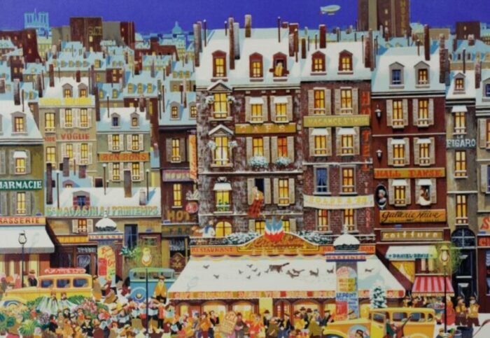 1980s hiro yamagata chanson de neige serigraph signed and numbered 6075 framed 3789