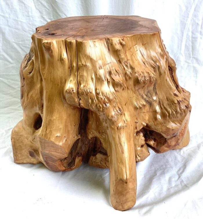 1980s vintage cabin tree root trunk stool 1563