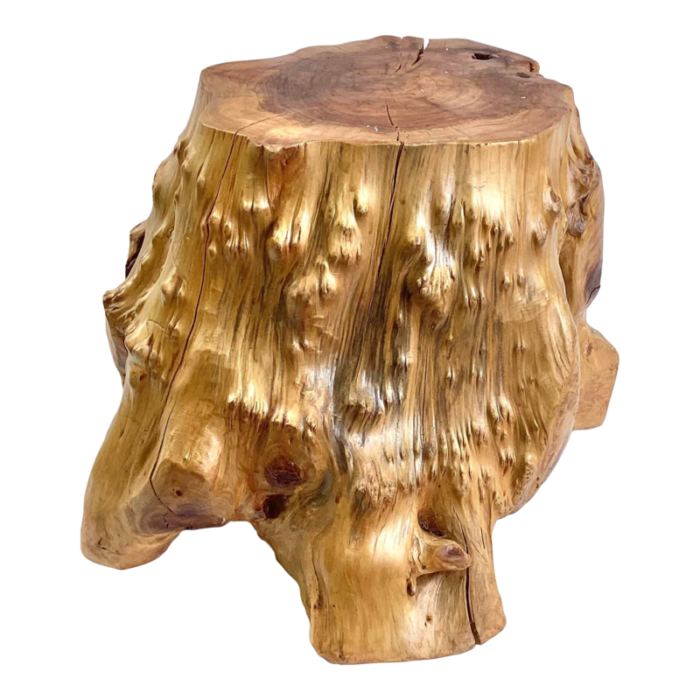 1980s vintage cabin tree root trunk stool 6072