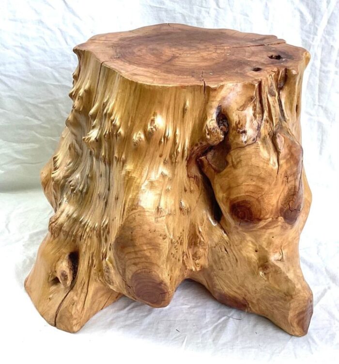 1980s vintage cabin tree root trunk stool 7033