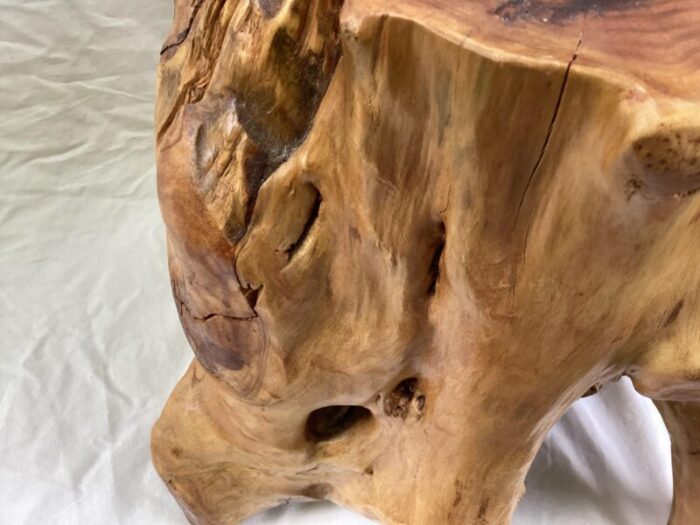 1980s vintage cabin tree root trunk stool 9915