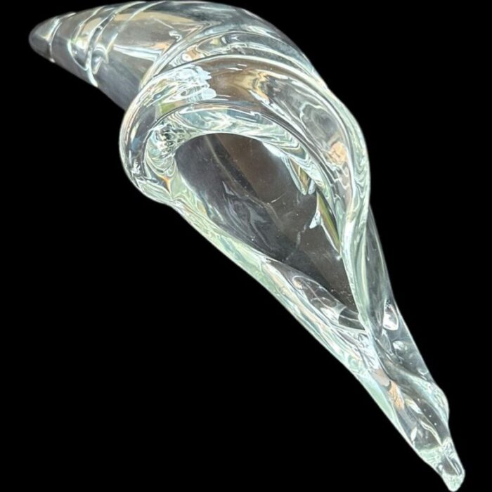 1980s vintage licio zanetti murano seashell clear glass sculpture 6846