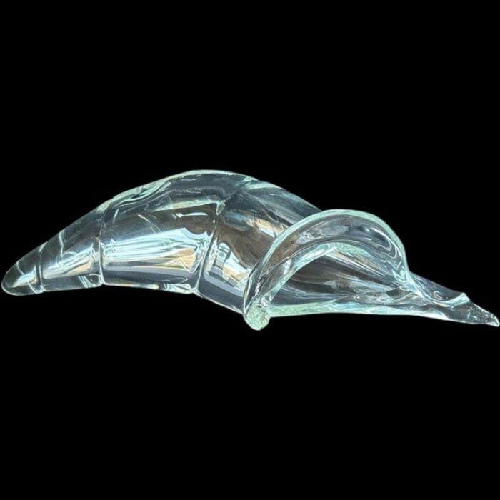 1980s vintage licio zanetti murano seashell clear glass sculpture 8601