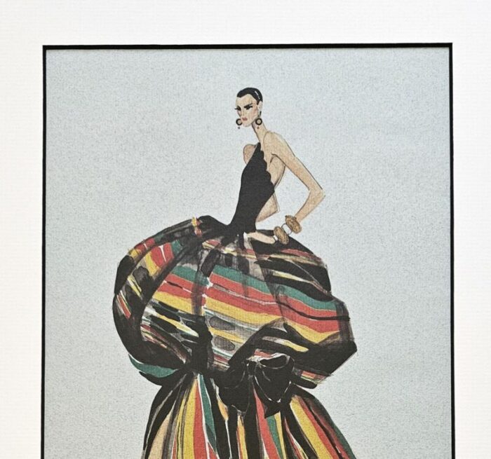 1980s vintage valentino evening dress fashion design print matted 4746