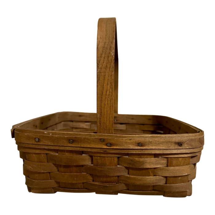 1985 square wood longaberger pie basket 0966