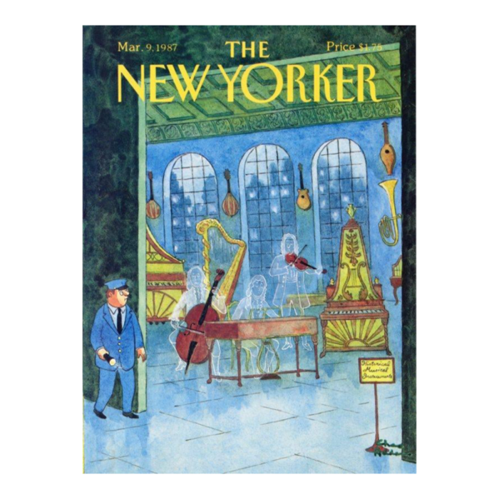 1987 vintage new yorker cover march 9 charles addams original new yorker magazine cover music museum 0098