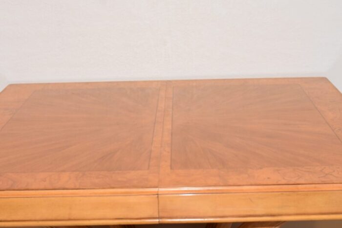 1990s bernhardt burl wood dining room table and chairs expandable set of 7 3374