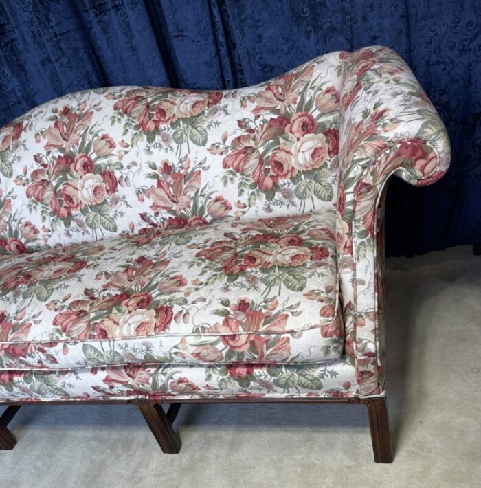 1990s floral chippendale style sofa 0078