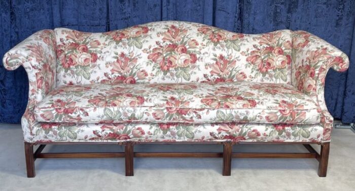 1990s floral chippendale style sofa 0821