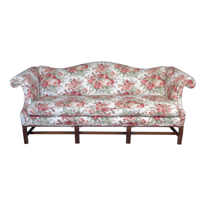 1990s floral chippendale style sofa 7301