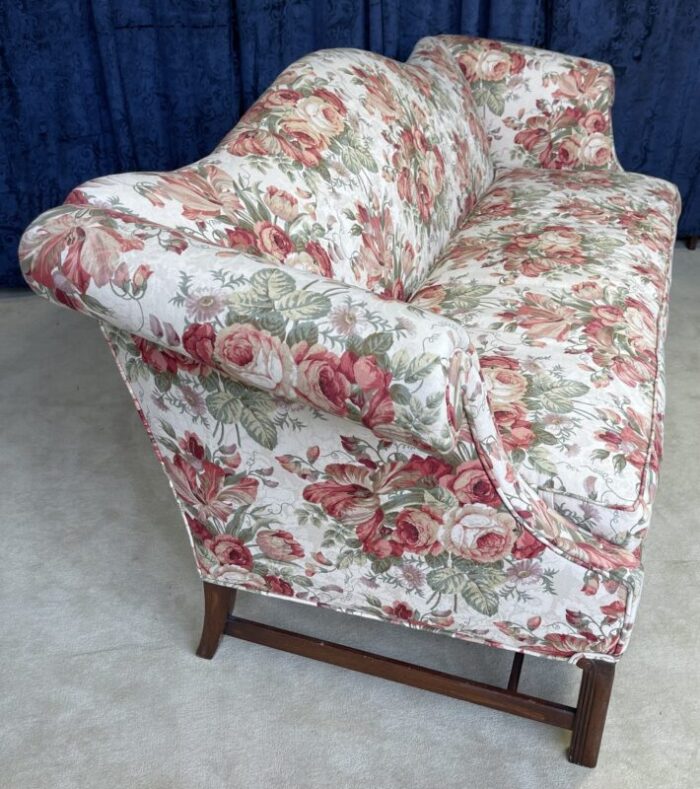 1990s floral chippendale style sofa 9370