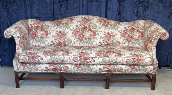 1990s floral chippendale style sofa 9393