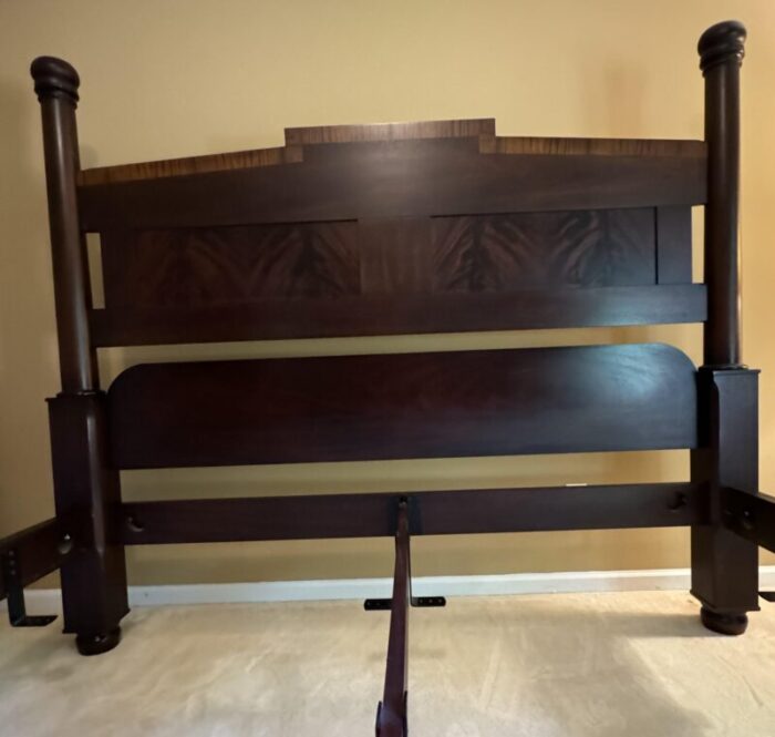 1990s king size reproduction of four poster bed by thomas day no veneer craftique brand 4184