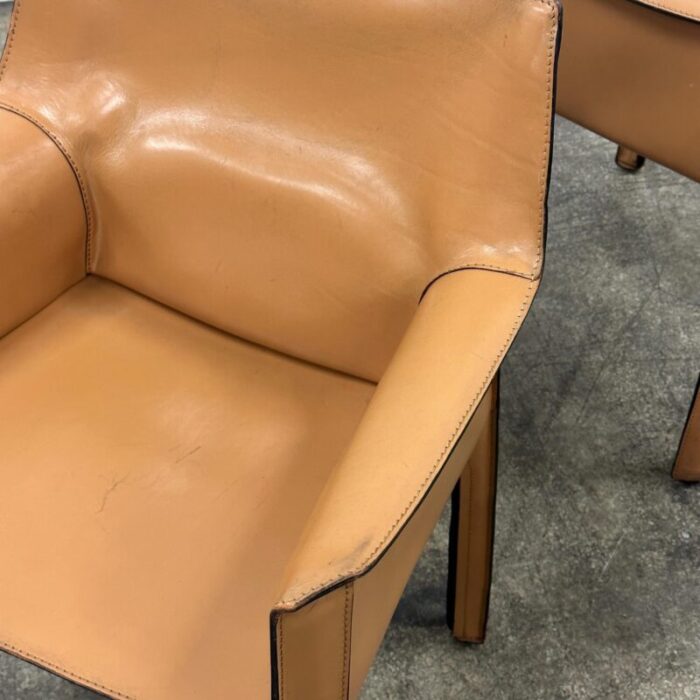 1990s leather cab chairs by mario bellini for cassina set of 2 9343