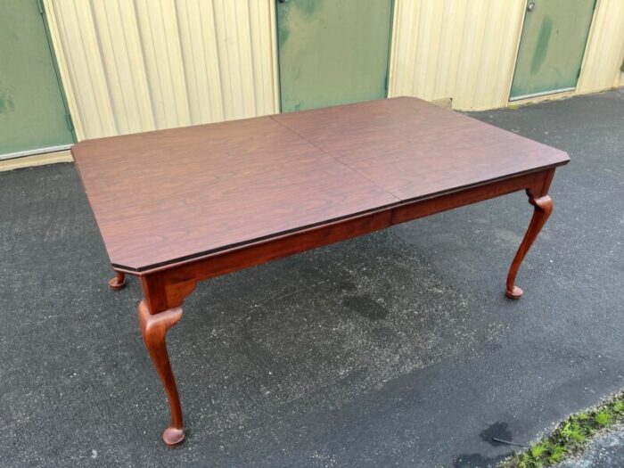 1990s lexington queen anne cherry extension dining table 0142