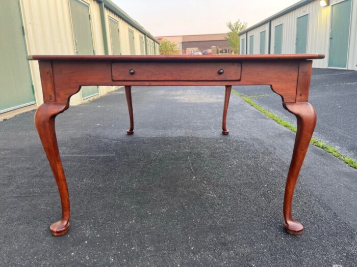 1990s lexington queen anne cherry extension dining table 0163