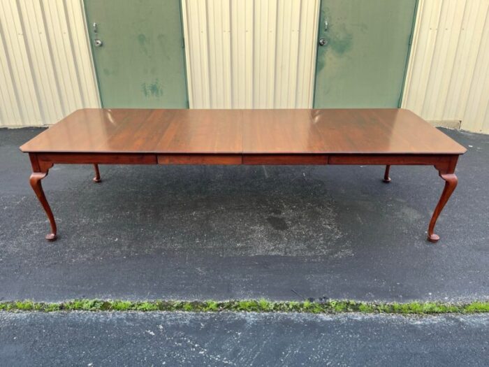 1990s lexington queen anne cherry extension dining table 0461