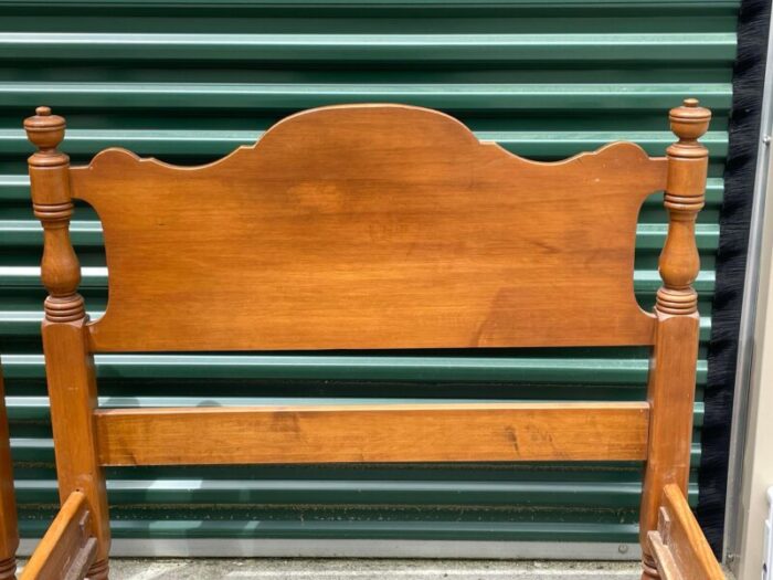 1990s vintage solid maple twin beds a pair 8431