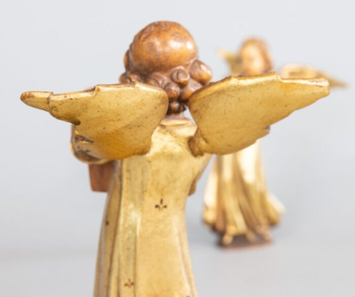 19th century antique italian gilt cherubs angel figures a pair 0890