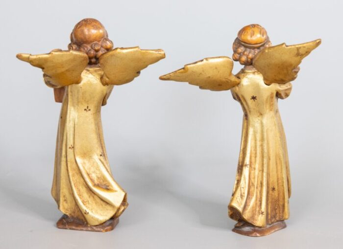 19th century antique italian gilt cherubs angel figures a pair 5736