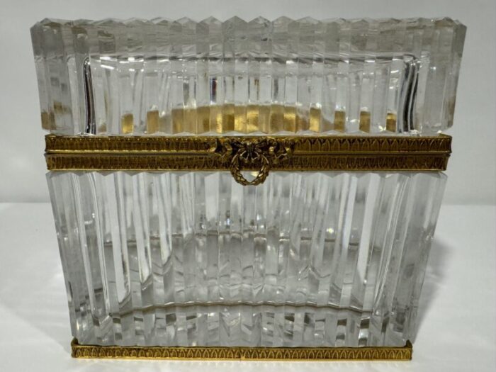 19th century baccarat style crystal casket 0210