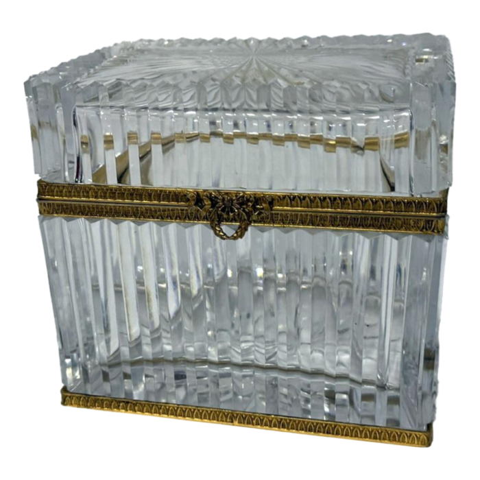 19th century baccarat style crystal casket 8044