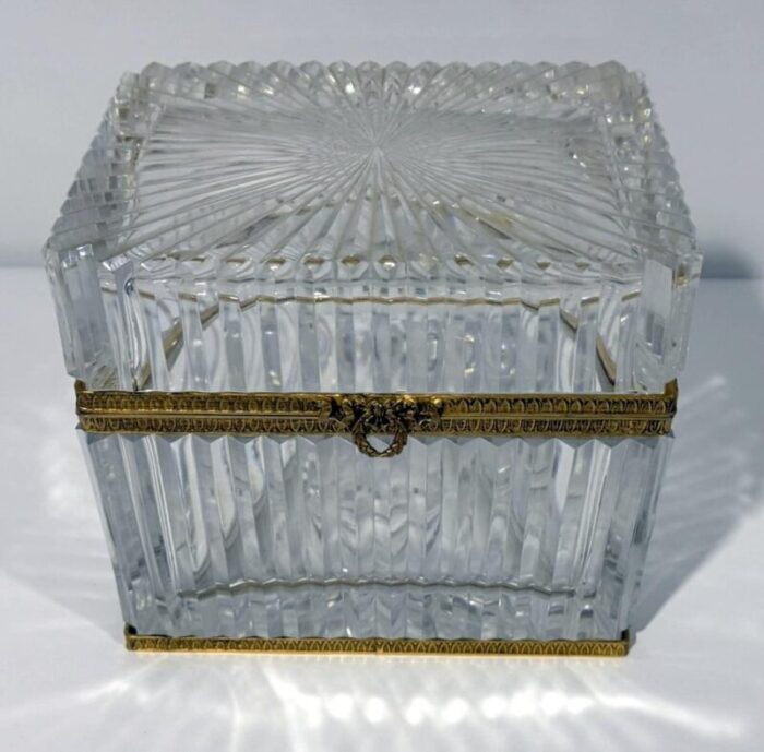 19th century baccarat style crystal casket 9718