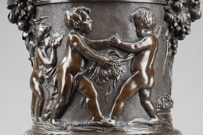 19th century bronze vase with harvesting putti in the gout of clodion 1890s 10