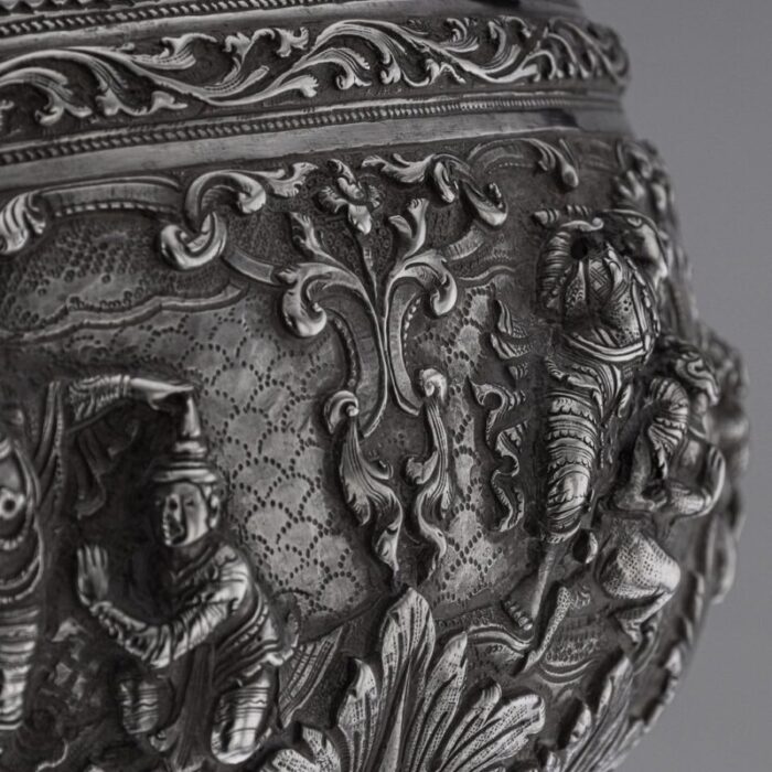 19th century burmese silver thabeik bowl 1880s 19