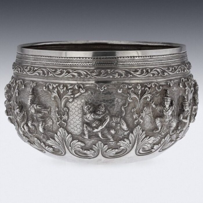 19th century burmese silver thabeik bowl 1880s 3