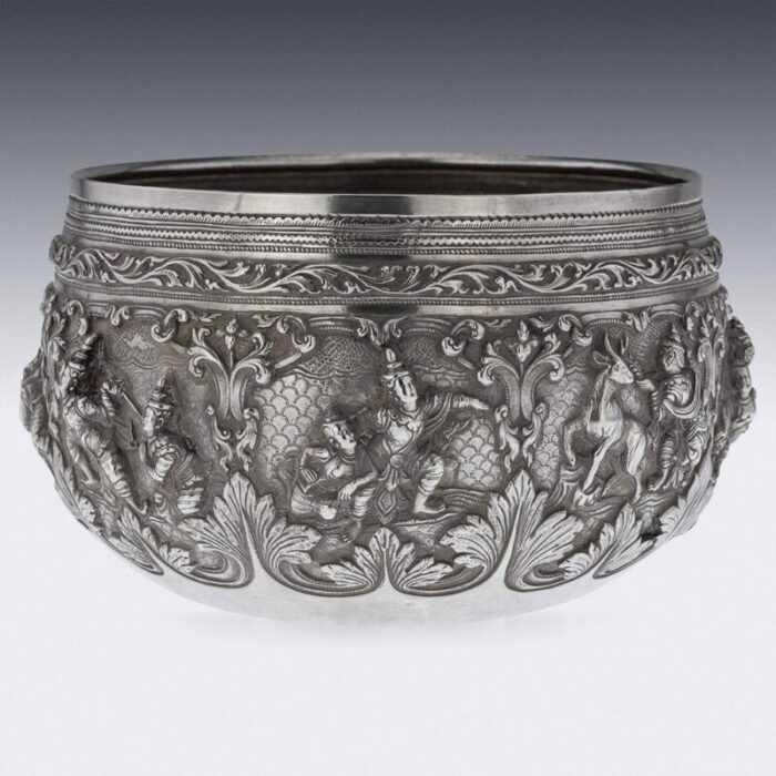 19th century burmese silver thabeik bowl 1880s 4