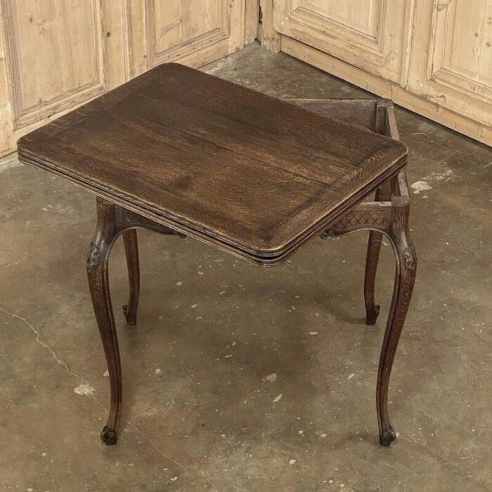 19th century country french flip top side table game table 3474