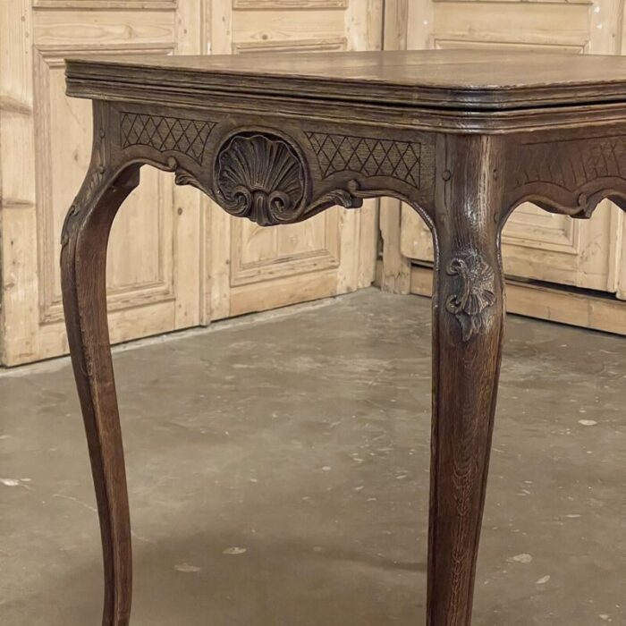 19th century country french flip top side table game table 3866