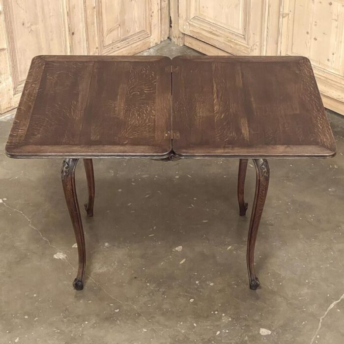 19th century country french flip top side table game table 6303