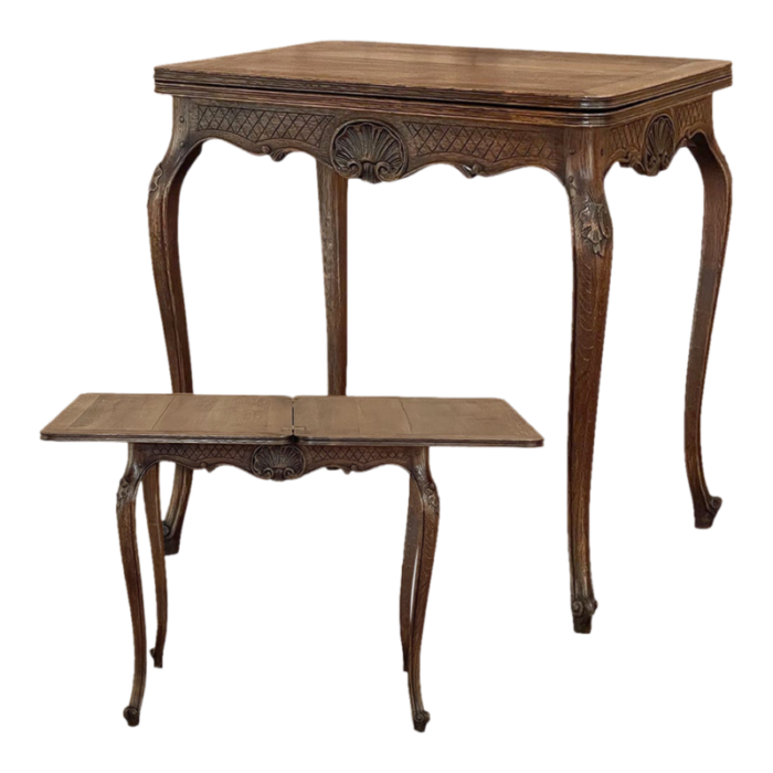 19th century country french flip top side table game table 7893